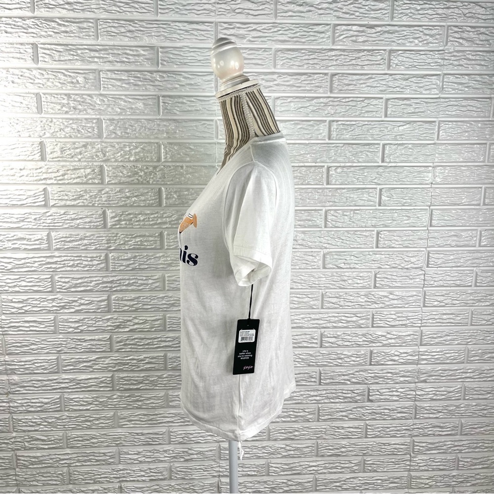 Wildfox Bikinis & Belinis Keke Tee T-Shirt Clean White Short Sleeve Size Small - Picture 5 of 9